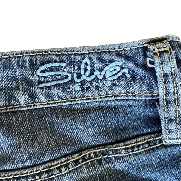 Silver Jeans Ravi cotton denim blue raw hem mini skirt size 26 - Picture 5 of 11